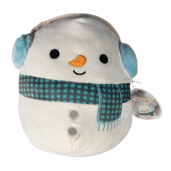 Squishmallow Plush Snowman with Earmuffs Holiday Winter Stuffed Animal - Picture 2 of 6